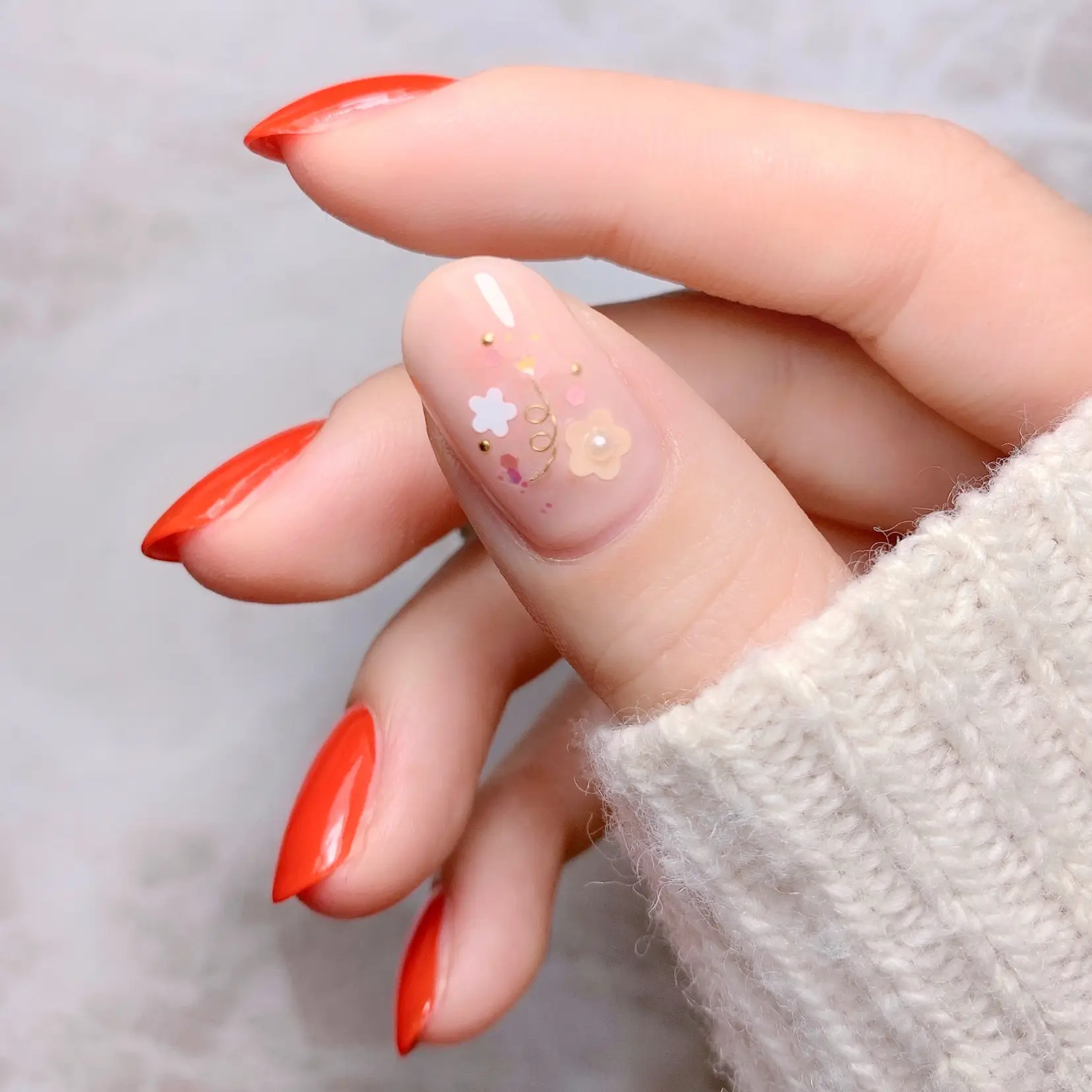 NAILSINCでワンカラー オレンジネイル | aiainail_が投稿したフォト