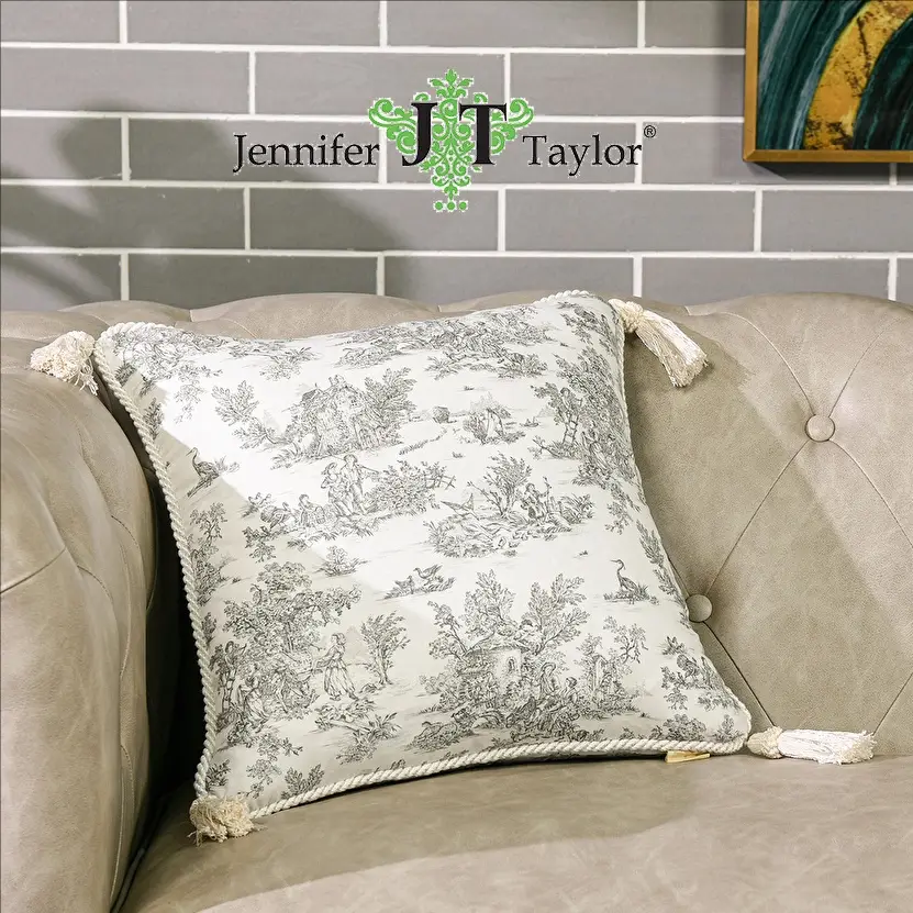 ジェニファーテイラー クッション 45×45cm Toile de Jouy 33136CU