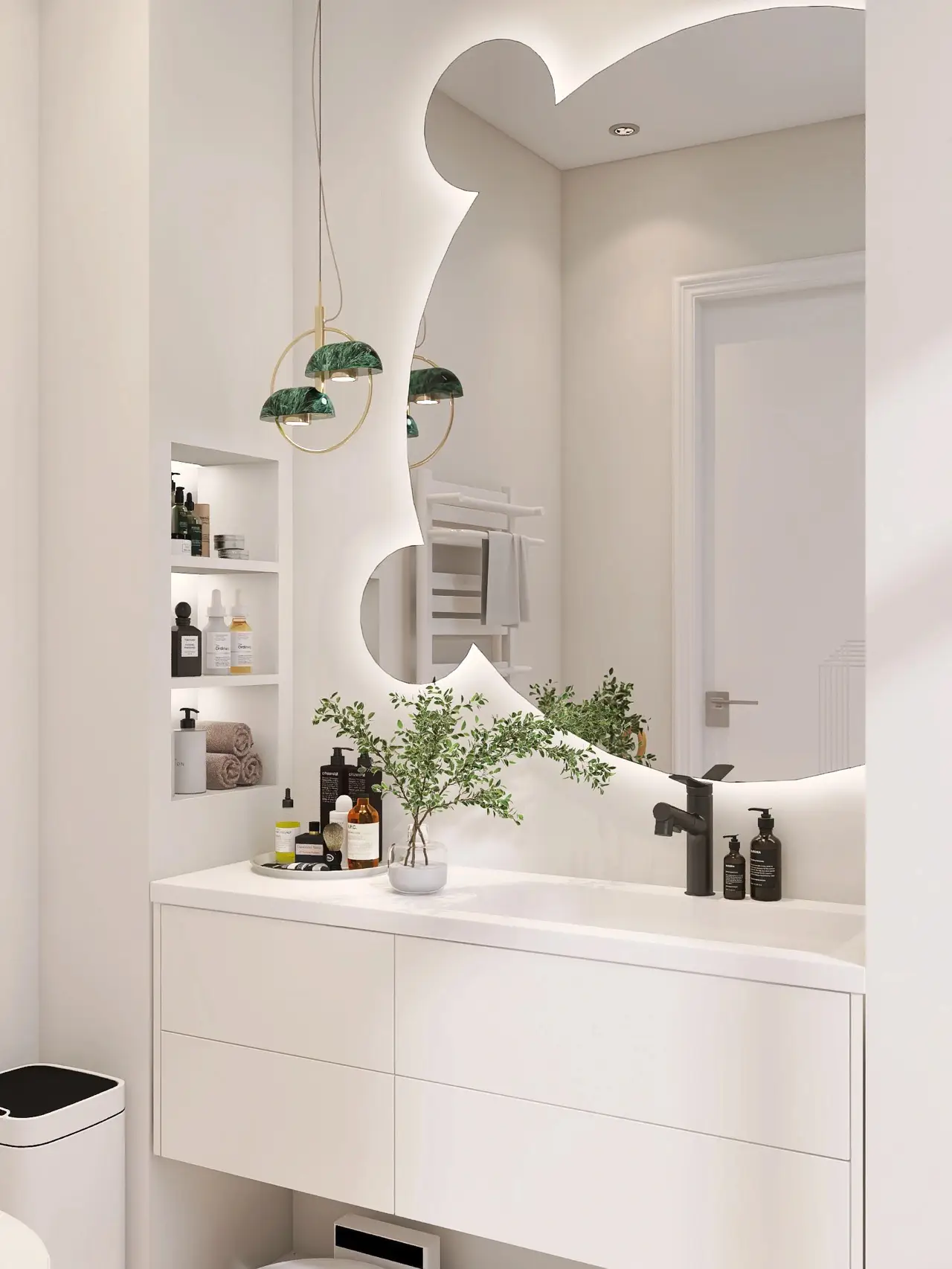シンプルなスタイルのバスルームの装飾、かわいい熊の鏡 | 要子が投稿したフォトブック | Lemon8