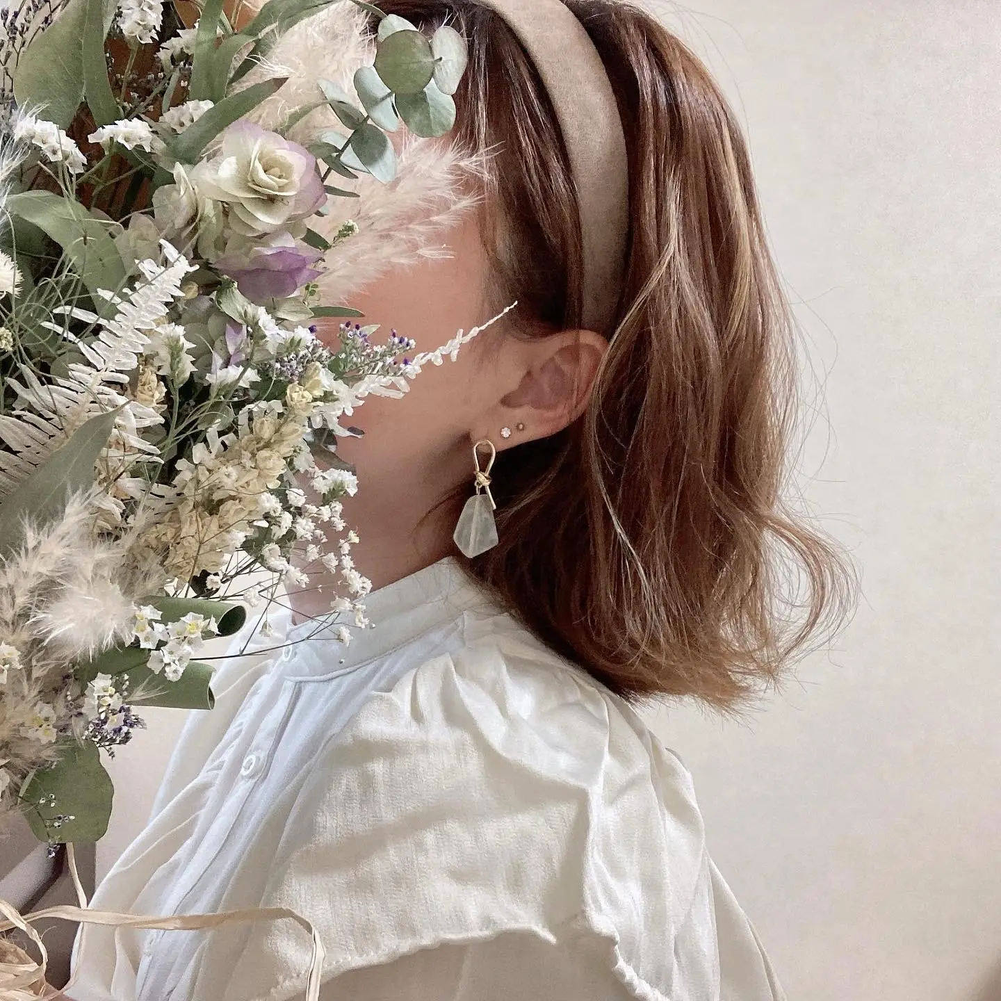 A.B.ELLE 遺し a.b.elle エイビーエリー パールドロップ型イヤリング
