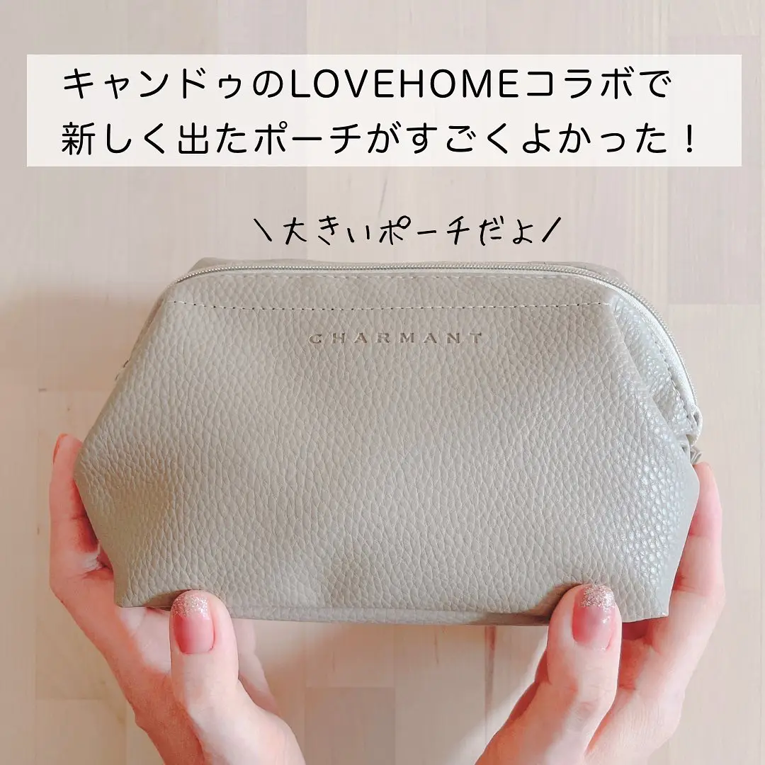 100均】キャンドゥのLOVEHOMEコラボ新商品！大きいポーチを開けたら驚いた | みなで_100均でワクワク生活が投稿したフォトブック |  Lemon8