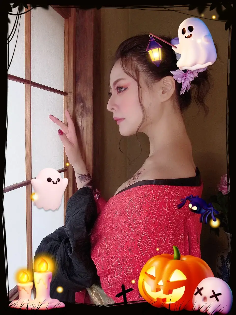 着物】で花魁風ハロウィン👻🎃 | KUMACOが投稿したフォトブック | Lemon8