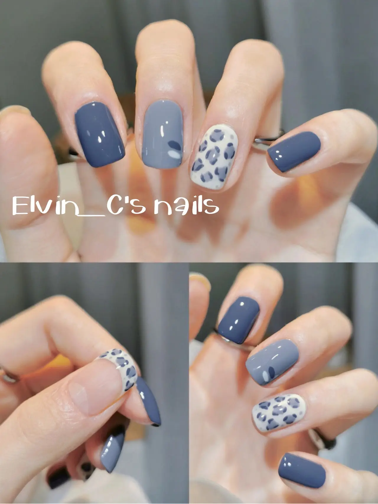 Blue Leopard Print Nail Art | Gallery posted by Elvin_C | Lemon8