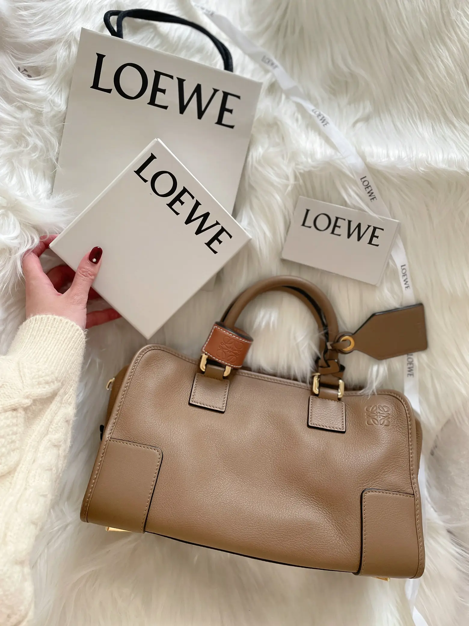 本日のみ値下げ LOEWE ロエベ アマソナ28 ホワイト♡ - バッグ