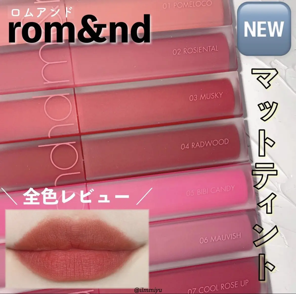 ▫️ロムアンド🆕新作マットティント💄パーソナルカラータイプ分け💡 | ミユ💄現役カラー診断士が投稿したフォトブック | Lemon8