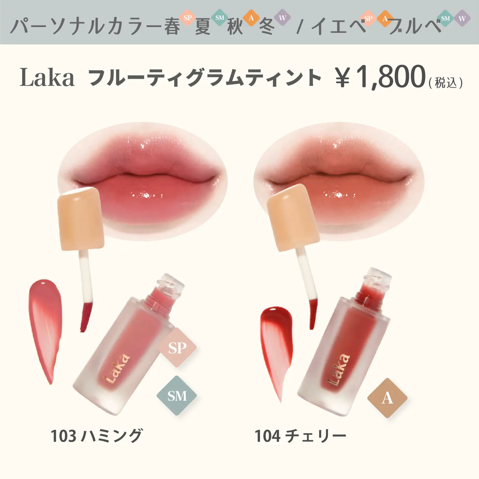 Laka ラカ フルーティーグラムティント 新色 コンプリートセット 韓国