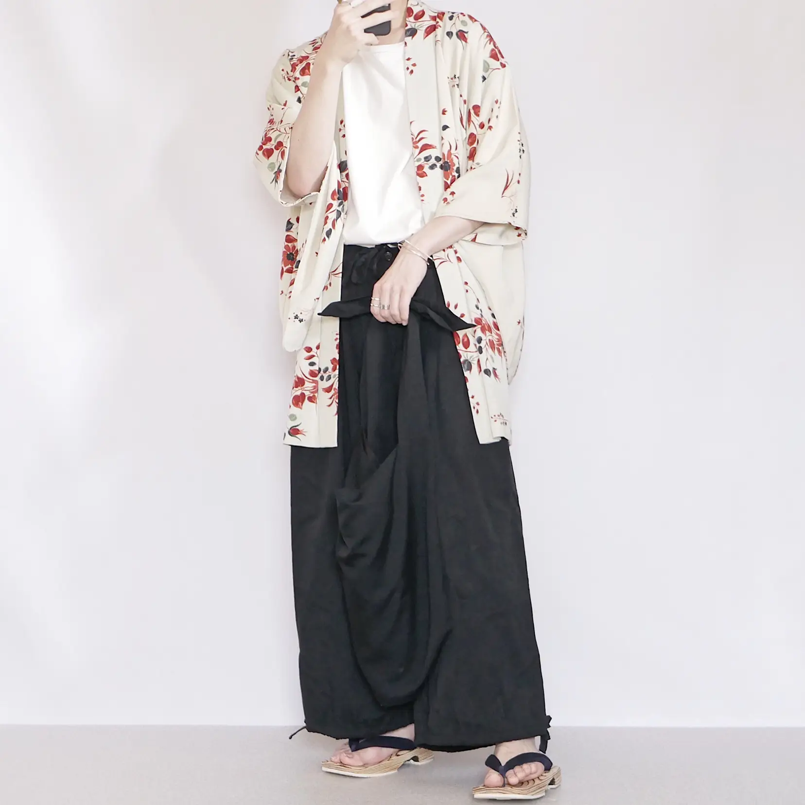 Ellno Loset 浴衣 セット 黒 レディース メンズ ユニセックス