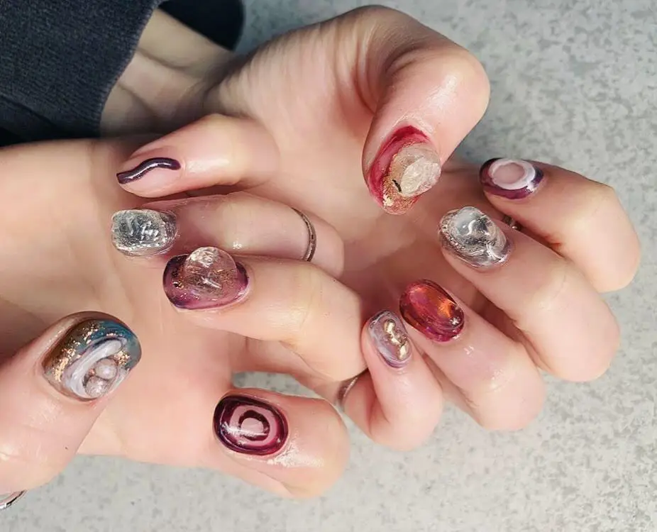 ☑︎ 金林檎yubisakiネイルチップオーダーニュアンスネイル個性派