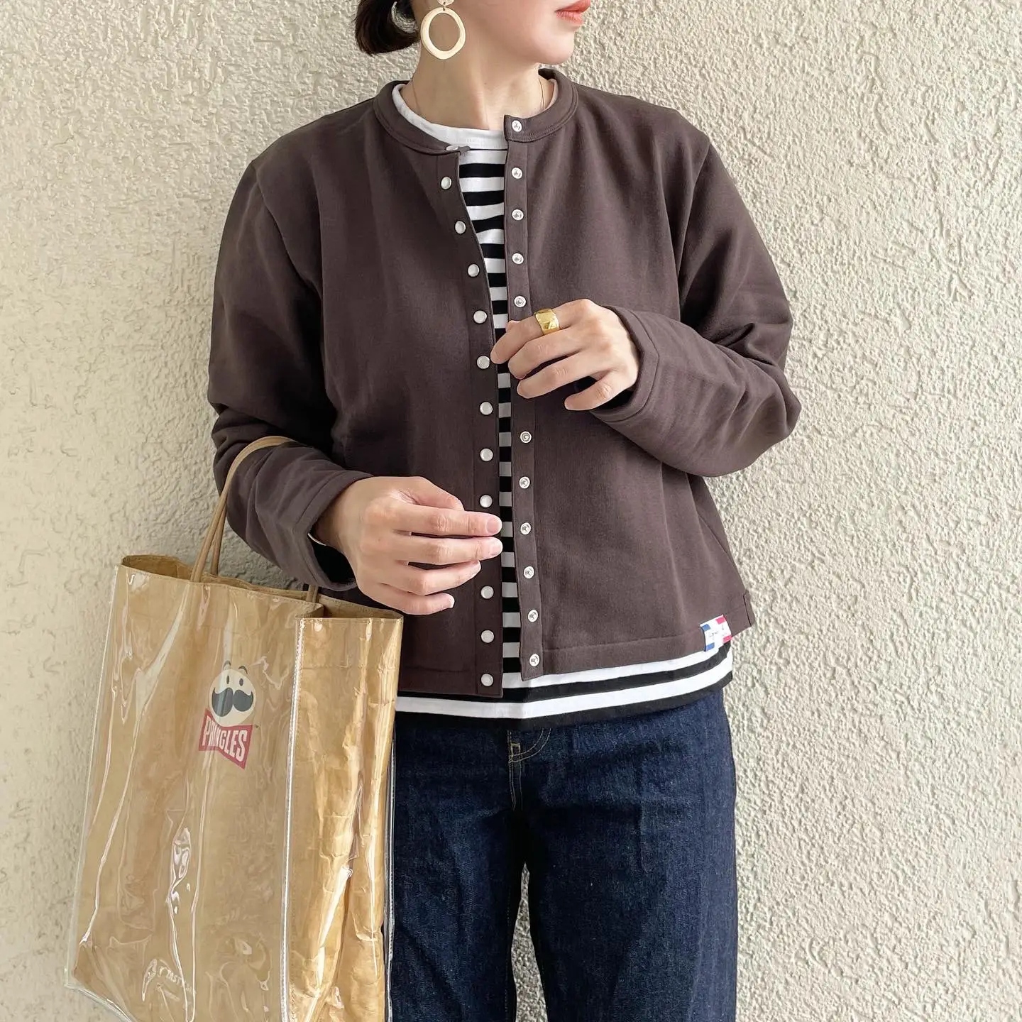 アニエスベー　カーディガン　ブルゾン V.A.アニエスベー ブルゾンカーディガン 黒M