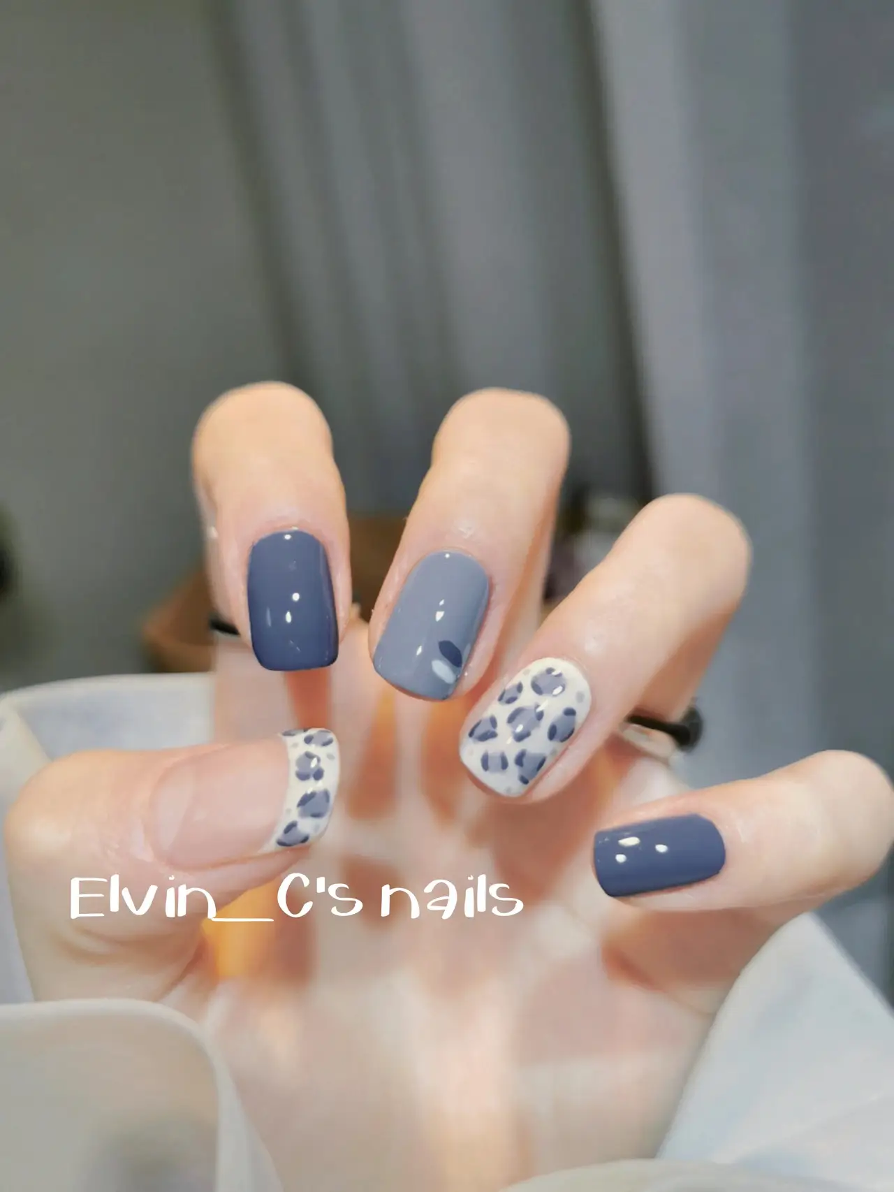 Blue Leopard Print Nail Art | Gallery posted by Elvin_C | Lemon8