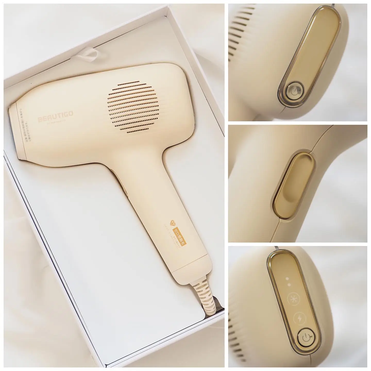 Easy to use hair removal device with a cute cream color