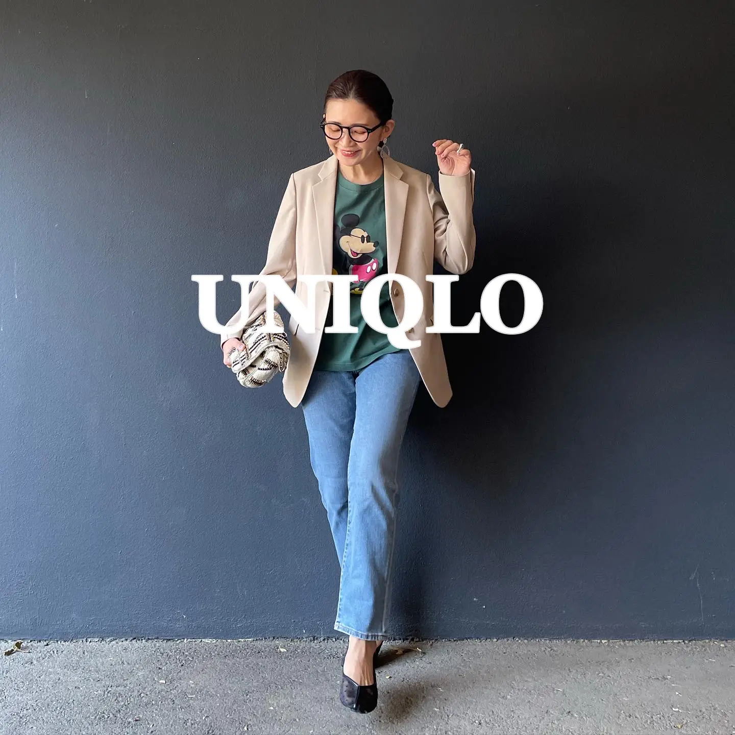 美品］UNIQLO ユニクロ 感動ジャケット ネイビー XLサイズ