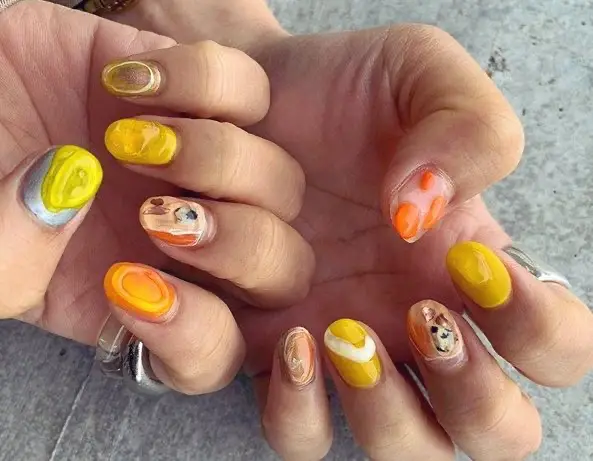 ☑︎ 金林檎yubisakiネイルチップオーダーニュアンスネイル個性派