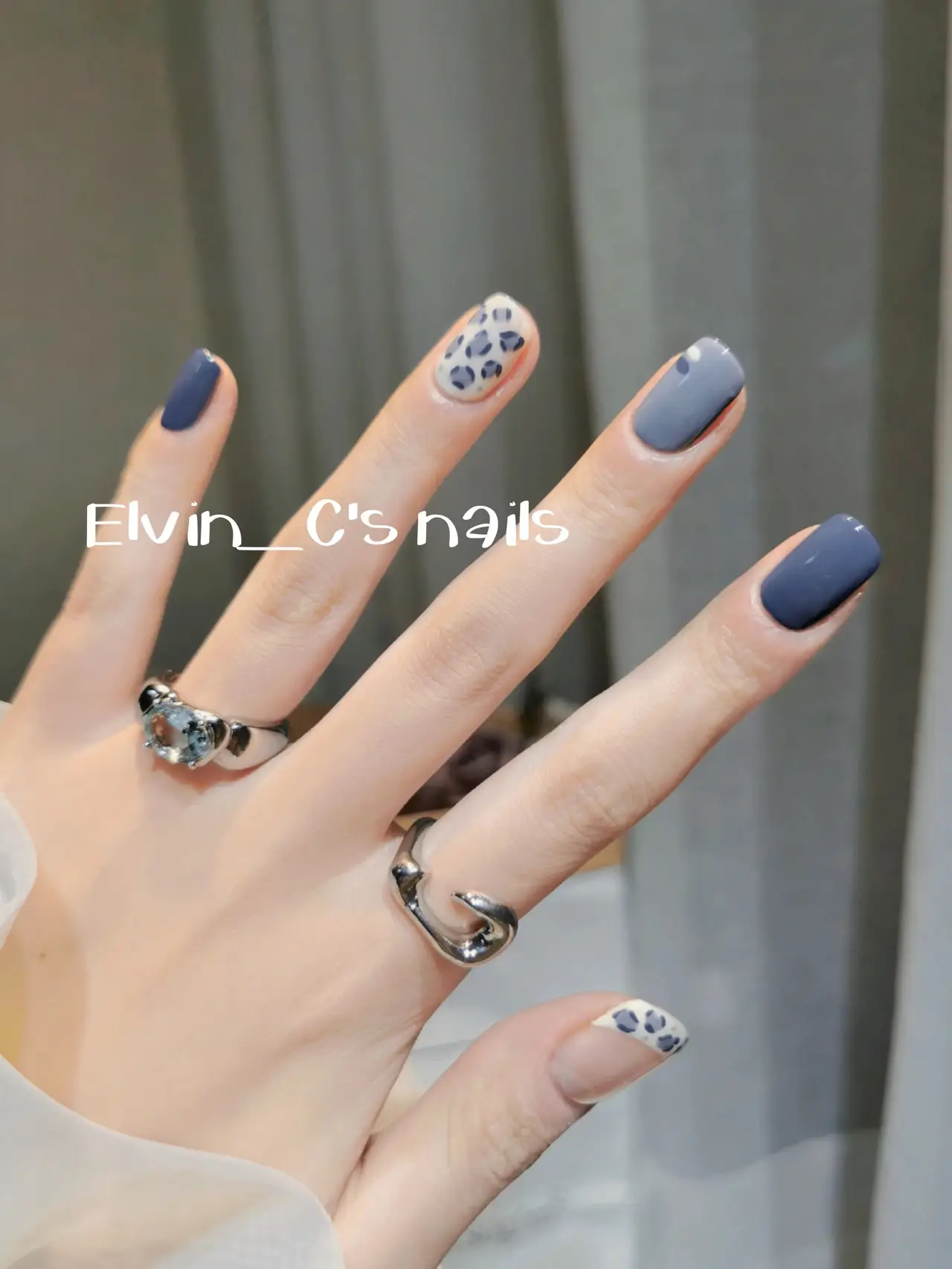 Blue Leopard Print Nail Art | Gallery posted by Elvin_C | Lemon8