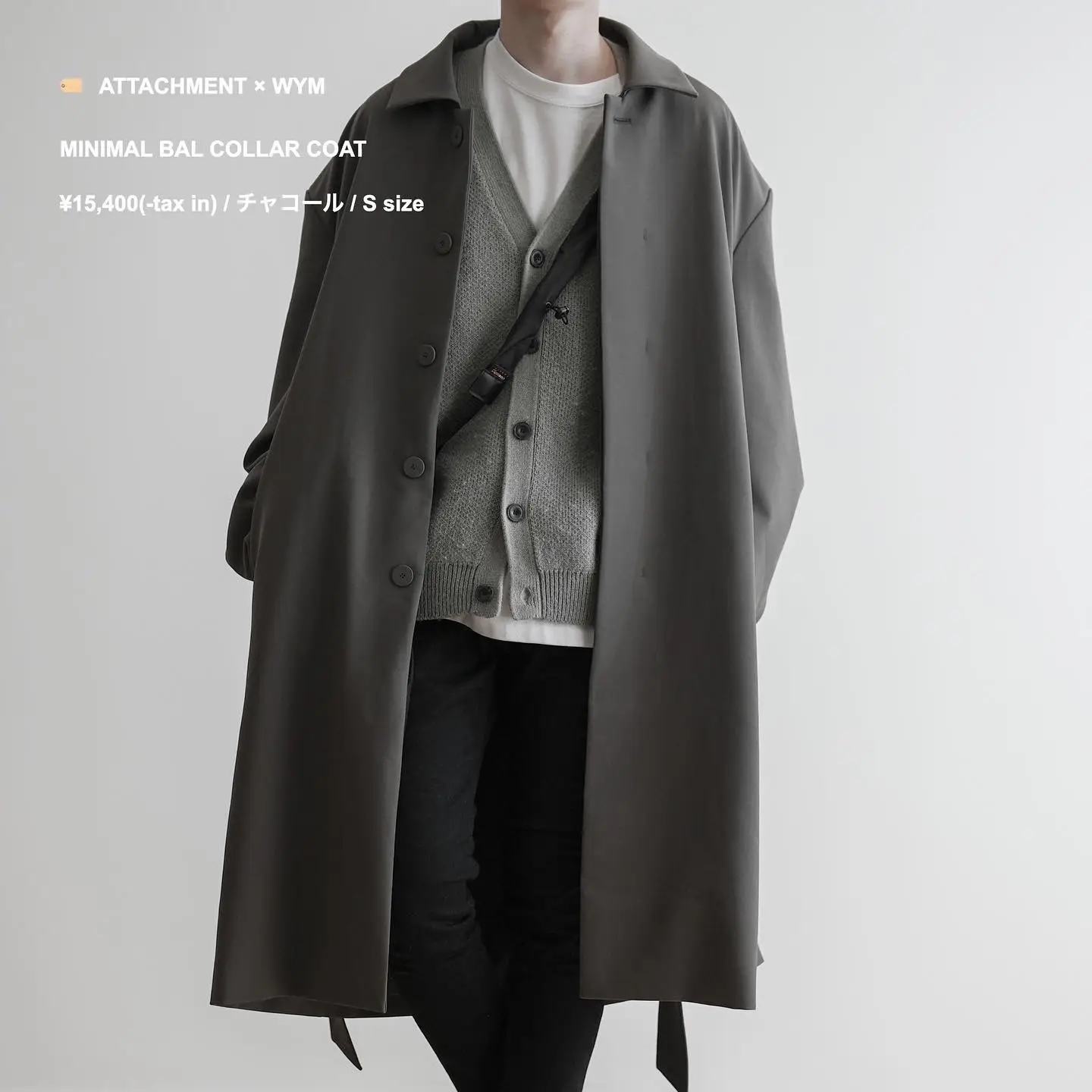 ATTACHMENT × WYM MINIMAL BAL COLLAR COAT-