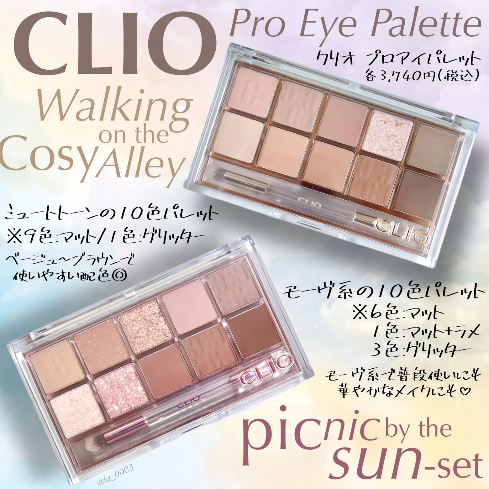 ブルベ夏がメガ割で購入した 【CLIO】のアイシャドウ11号＆13号