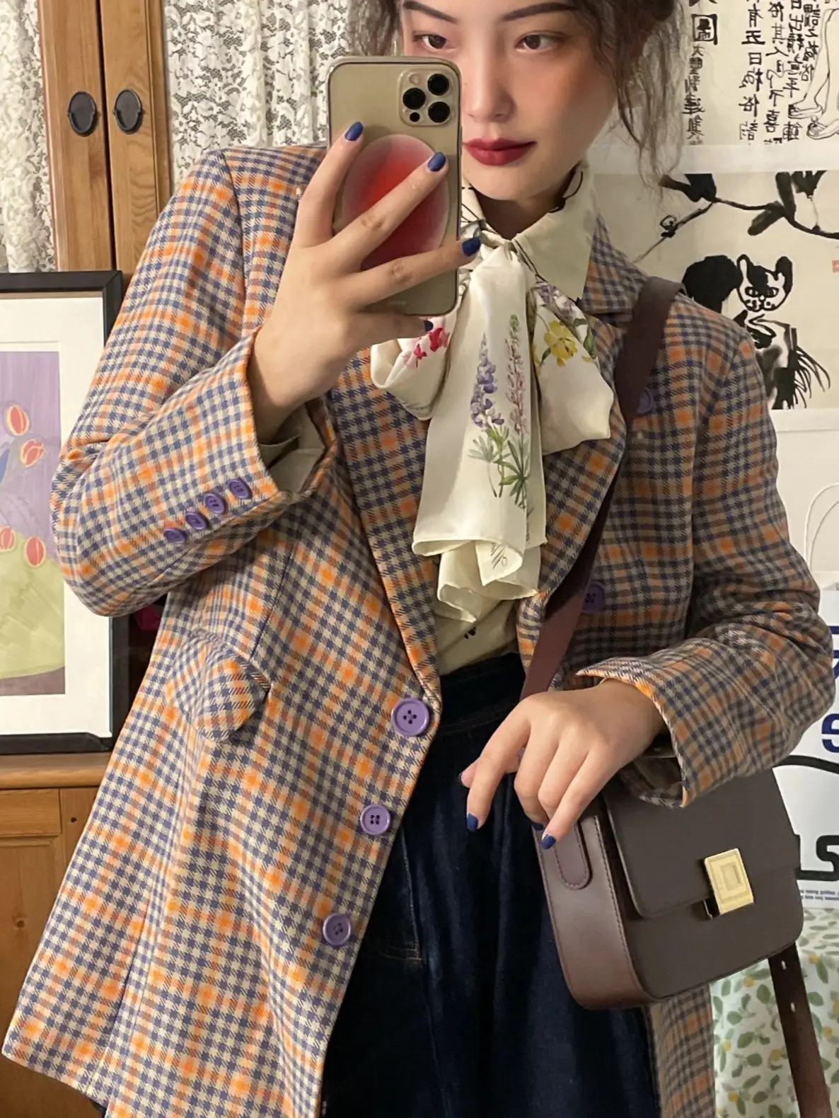 ZARA】卒業式に！チェックスーツ上下+長袖シャツ ネイビー 152㎝