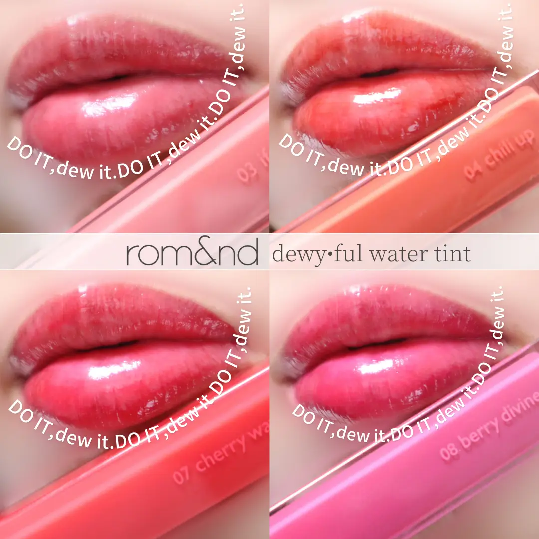  rom&nd] Glasting Water Tint 8 colors, Vivid color, Glossy  Finish, Long-lasting, Natural-beauty, Lip Tint for Daily Use, K-beauty