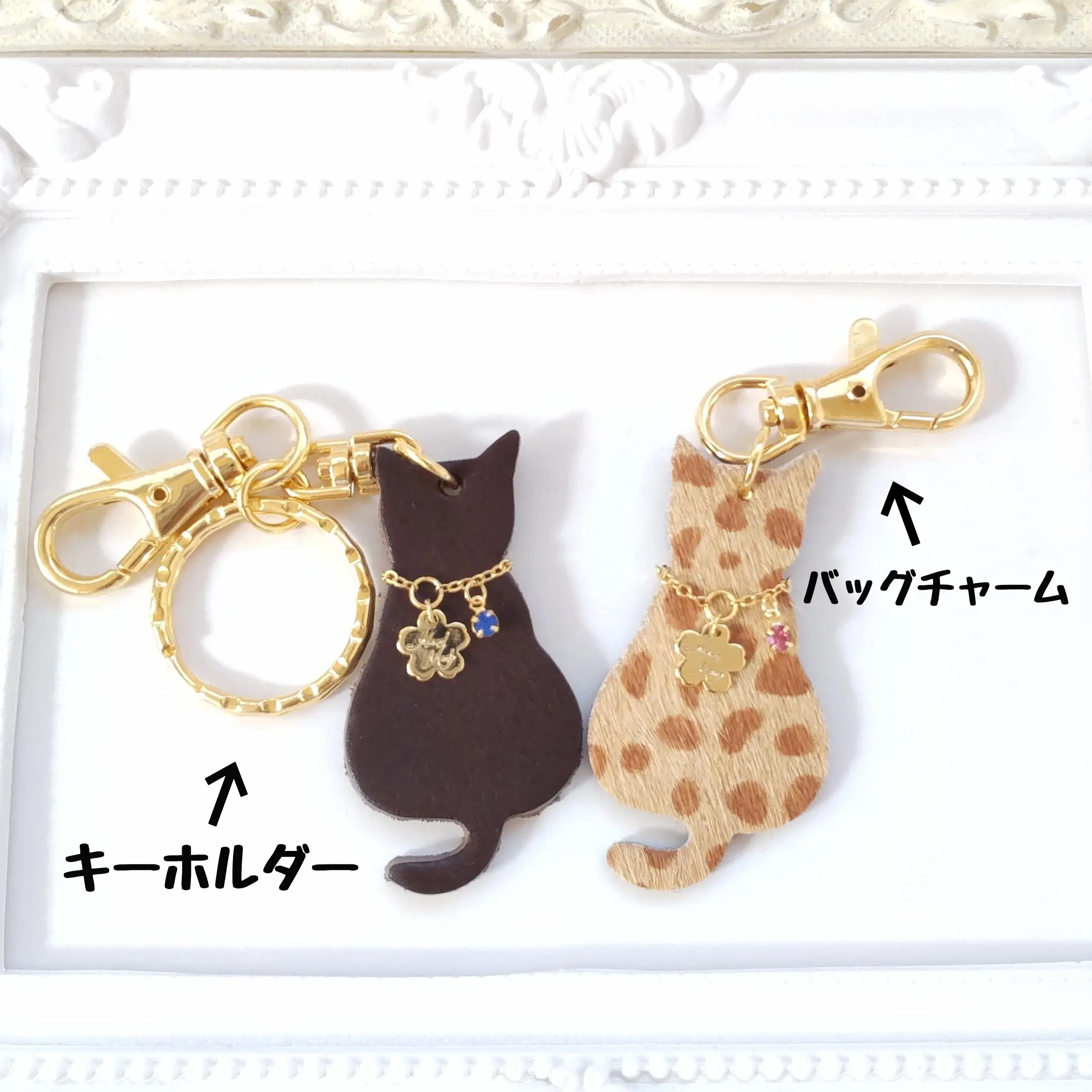 猫耳ファー ハンドメイド ファー バッグチャーム ピアス ねこ ネコ 猫-