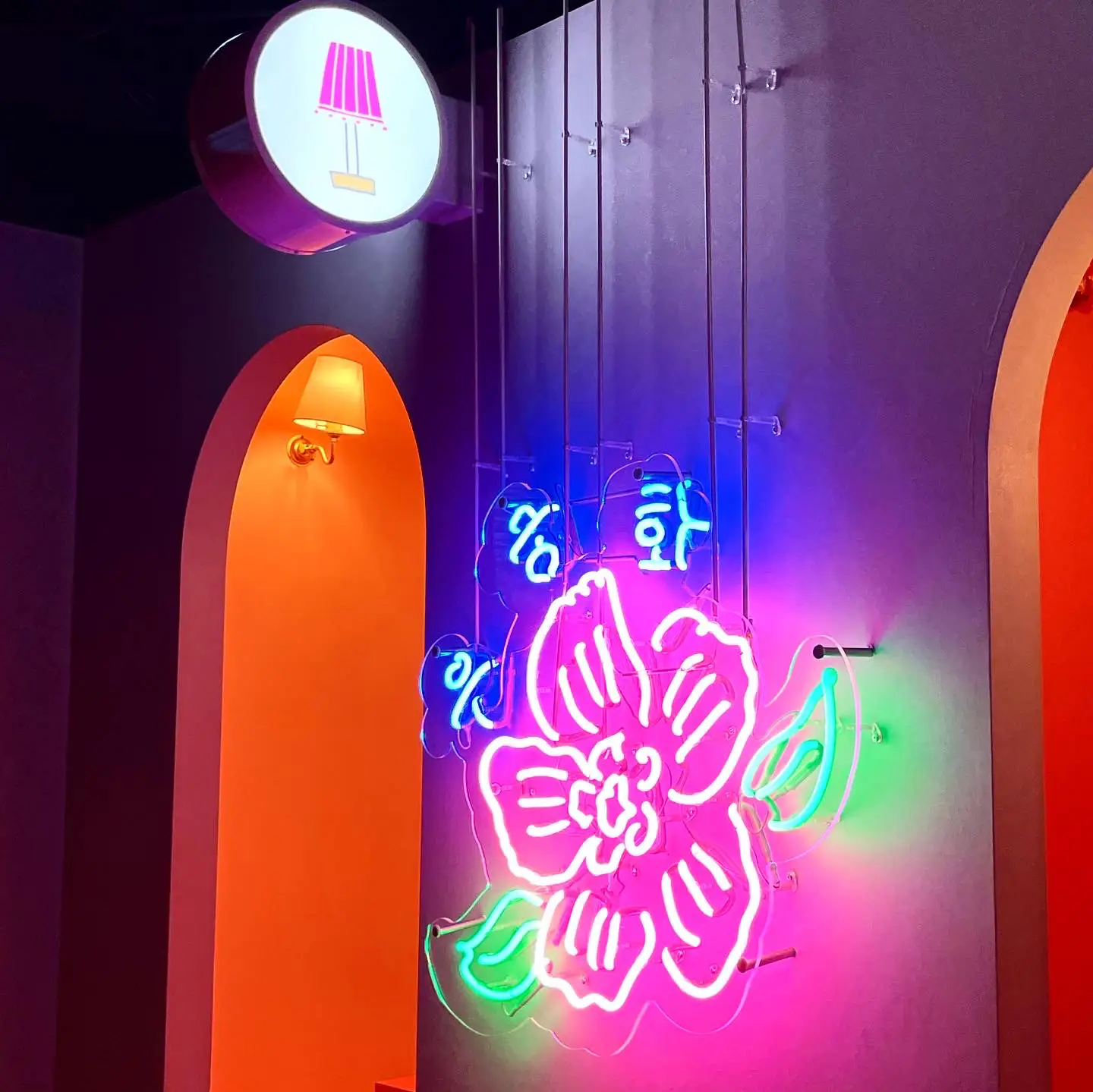 韓国 ネオン看板 韓国語 可愛い ピンク LED看板 カフェ
