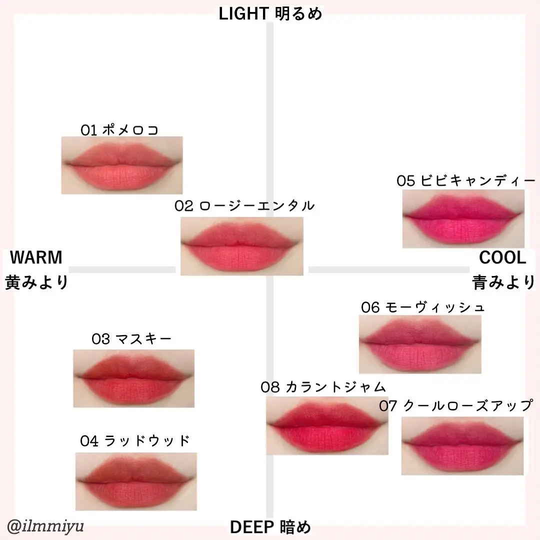 ▫️ロムアンド🆕新作マットティント💄パーソナルカラータイプ分け