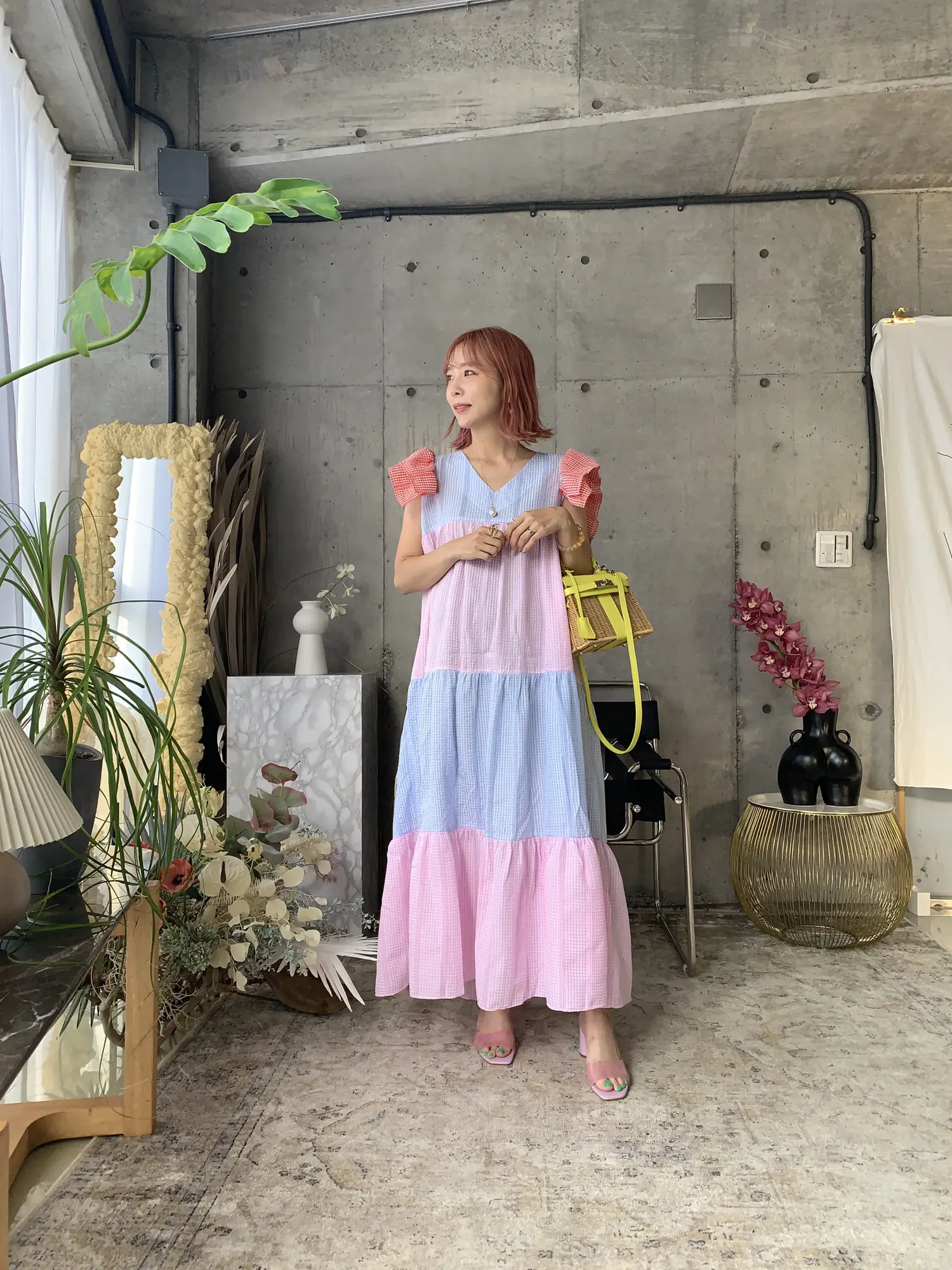 ギンガムチェックのカラフルワンピース♡ | maki4512が投稿したフォト  