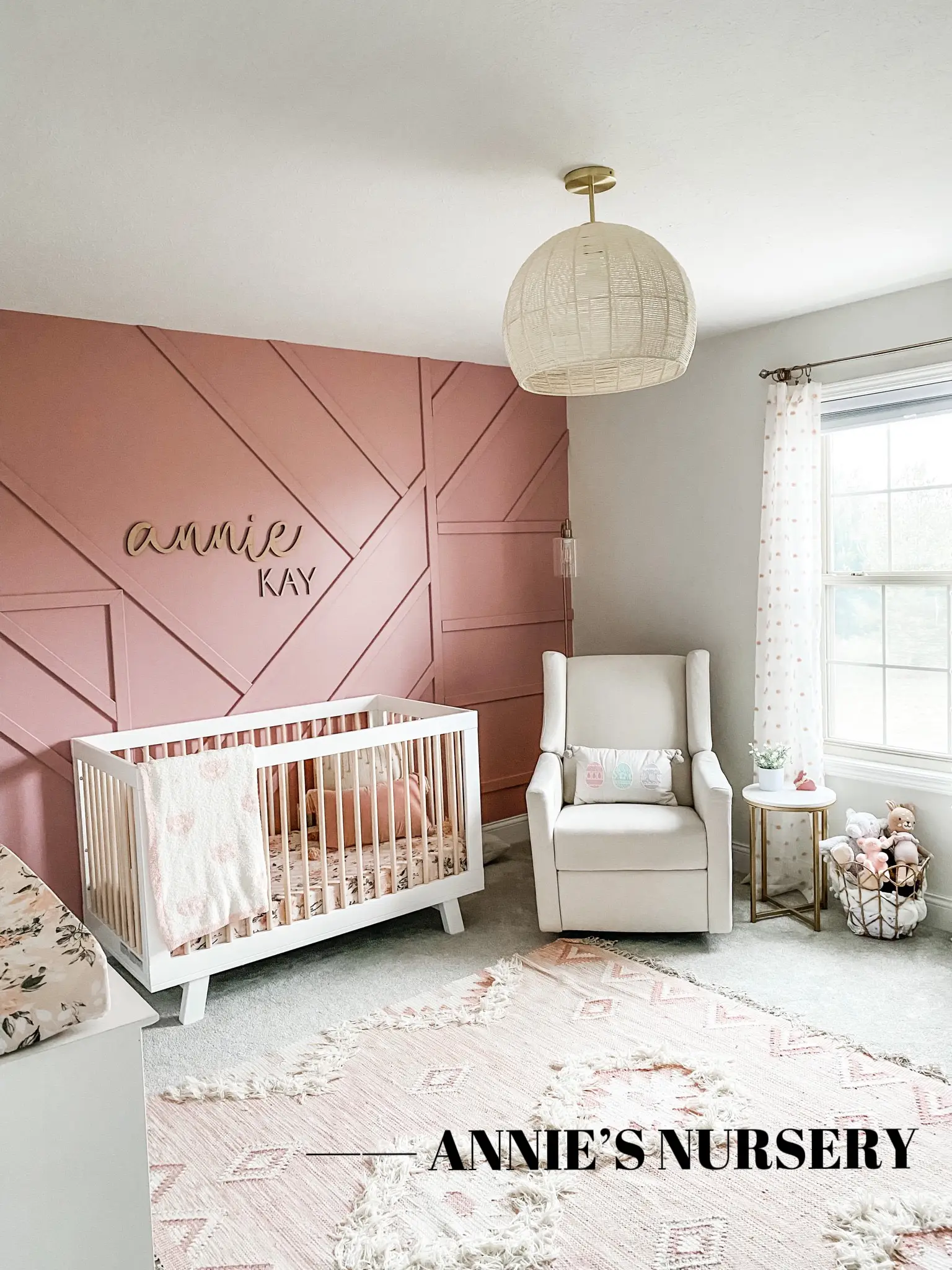 Baby girl discount nursery accent wall