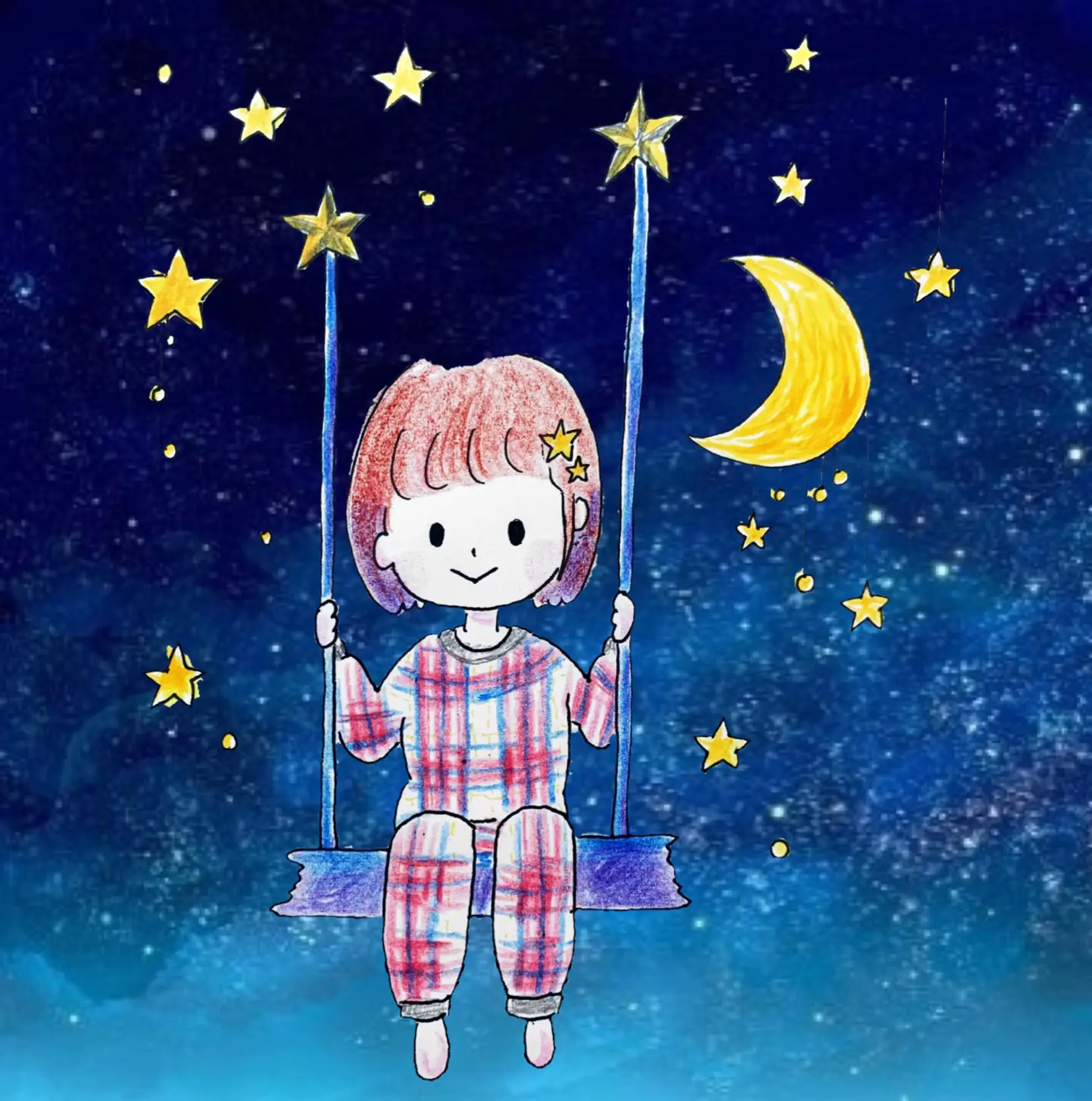 夢みがちな夜に…星空のブランコ | フィー子/イラストレーターが投稿したフォトブック | Lemon8