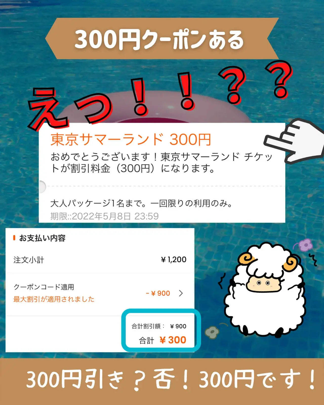 お得情報】バグ？サマーランドが300円？？！？ | maru_chanが投稿した