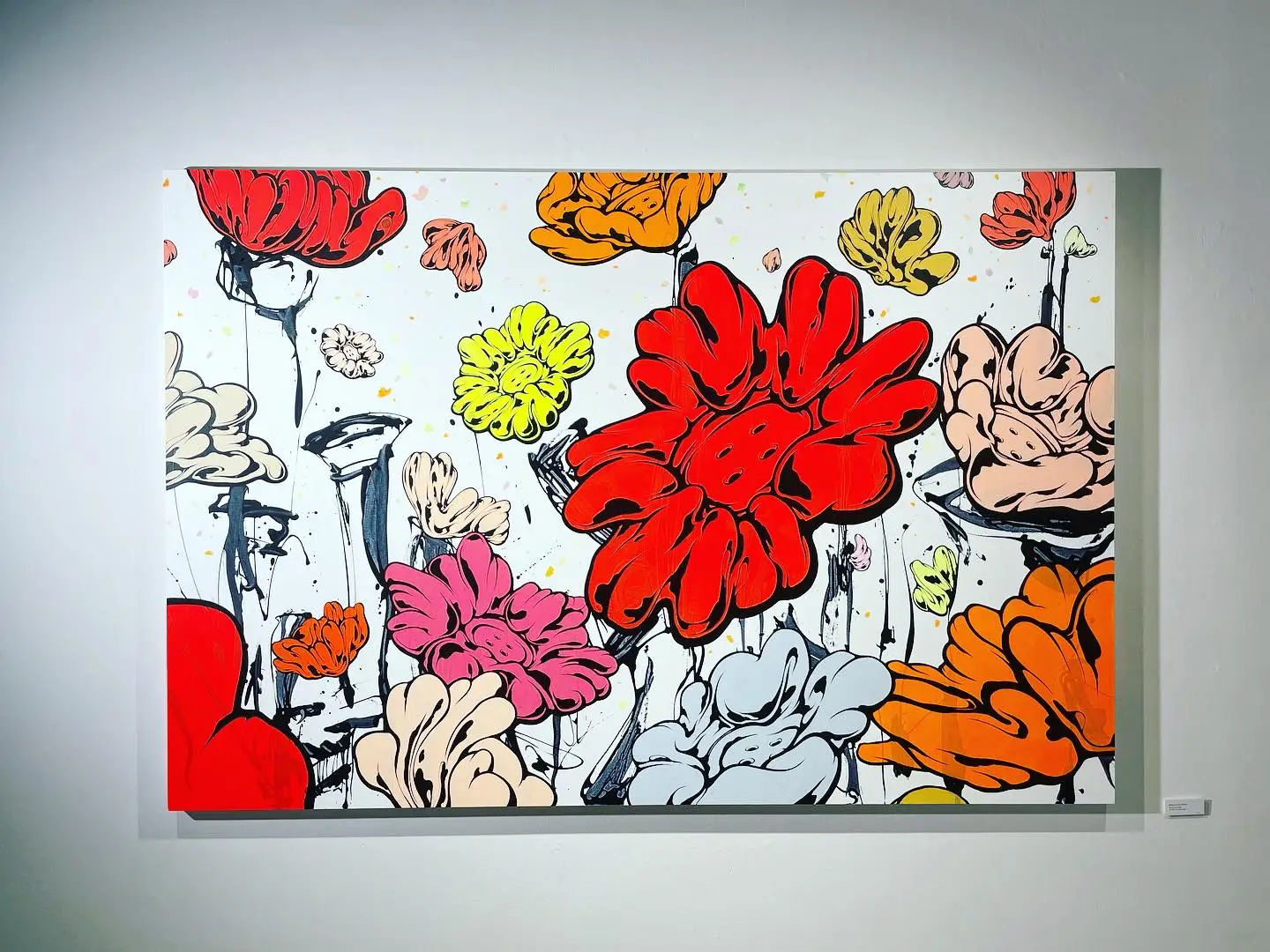 キャンバス油絵 専用ダンシングフラワー渋華やかおしゃれアート