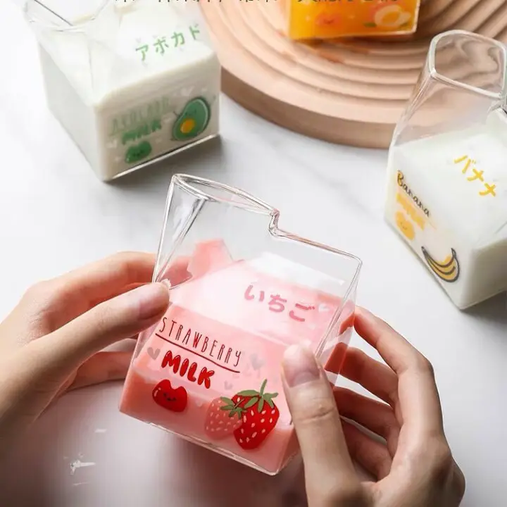 380ml Kawaii Milk Glass Cup