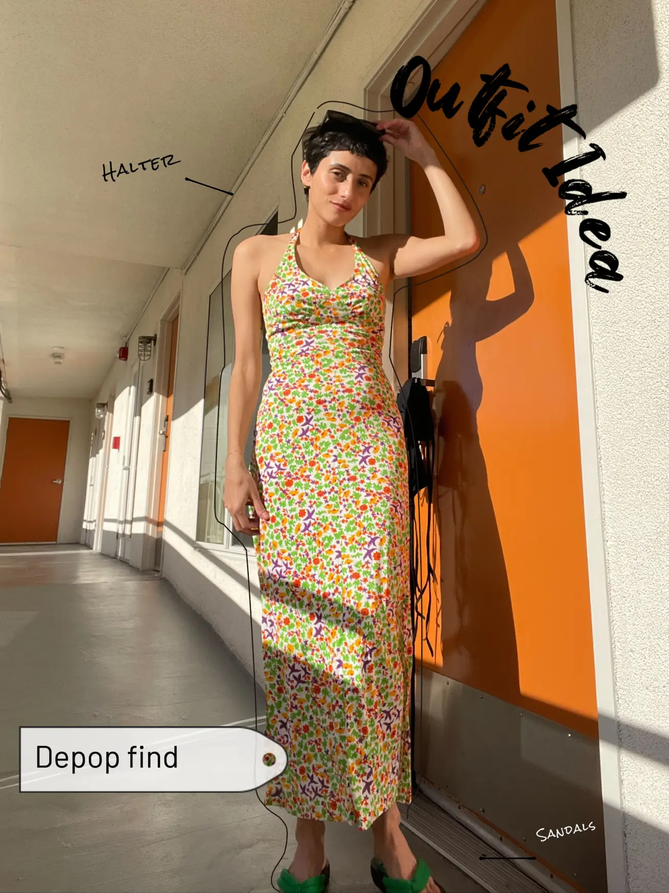 Lucky Brand Orange White Floral Embroidered Mini - Depop