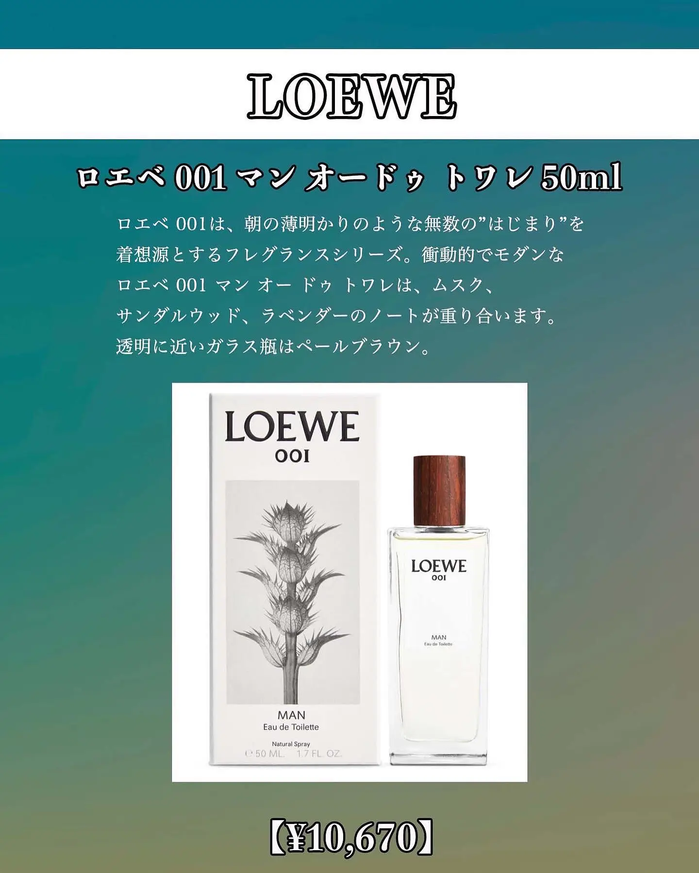 ロエベ 001 マン オードトワレ 50ml 001 マン オードトワレ 50ml man