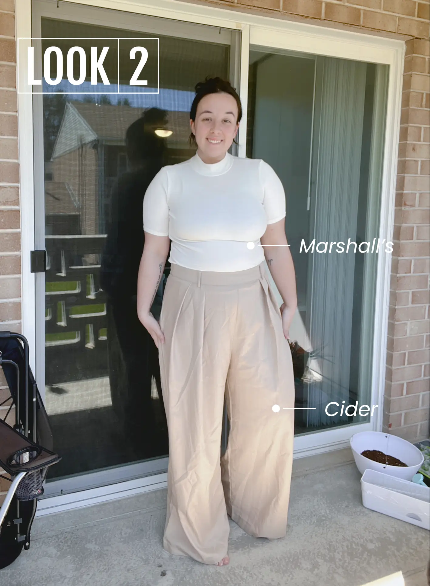 Solid Texture Pleated Wide Leg Trousers