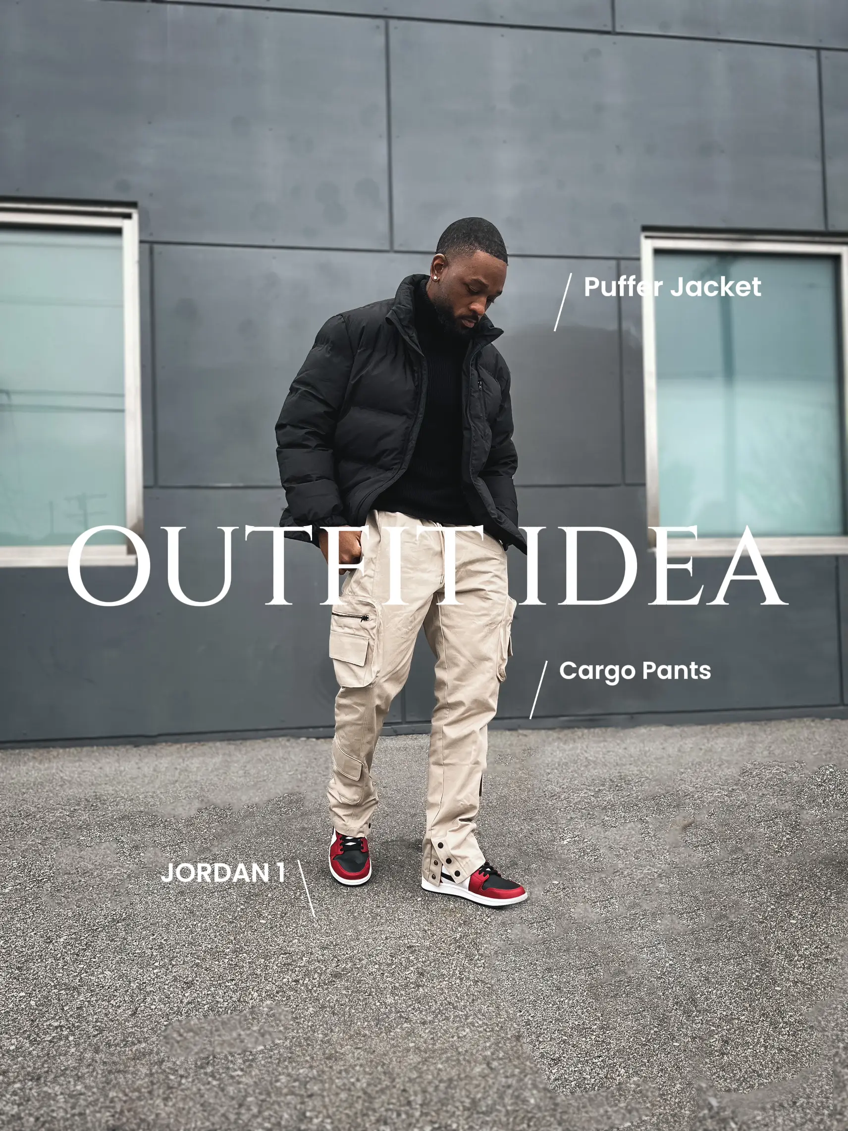 How to style cargo pants and a puffy jacket