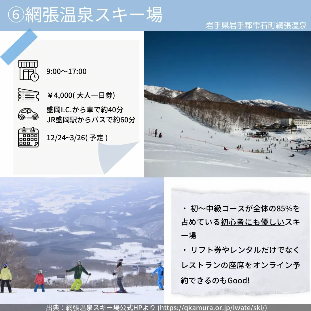 網張温泉スキー場 リフト券 - ウィンタースポーツ