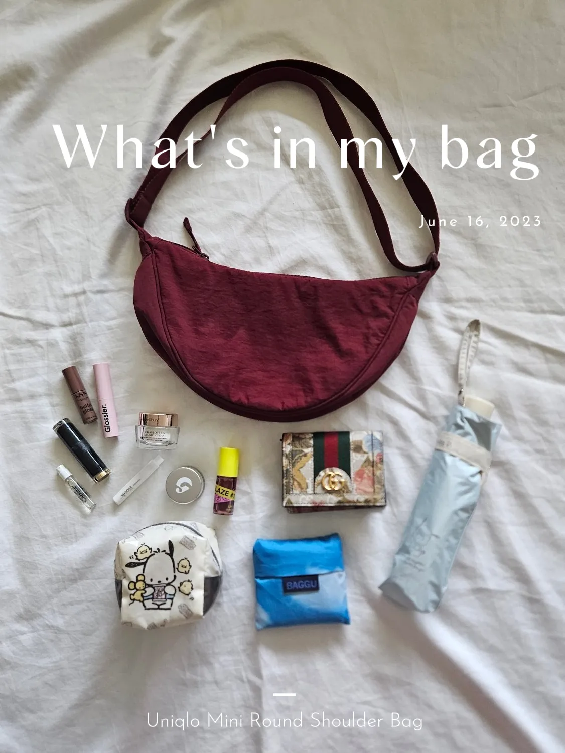What's in my Uniqlo Mini Round Shoulder Bag, Gallery posted by Kirstie  Chan