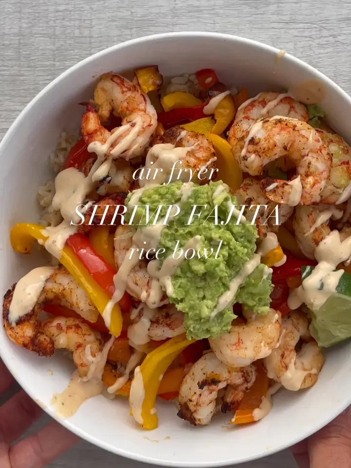 Air Fryer Blackened Shrimp Fajita Bowls - Inspiralized