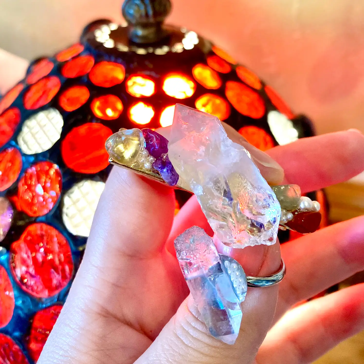 2way！14kgfガーデンクォーツ・アクアカイヤナイトピアス （モスカイヤ  