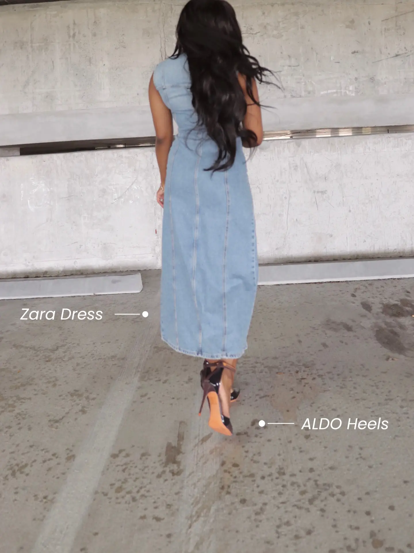 Zara denim midi clearance dress