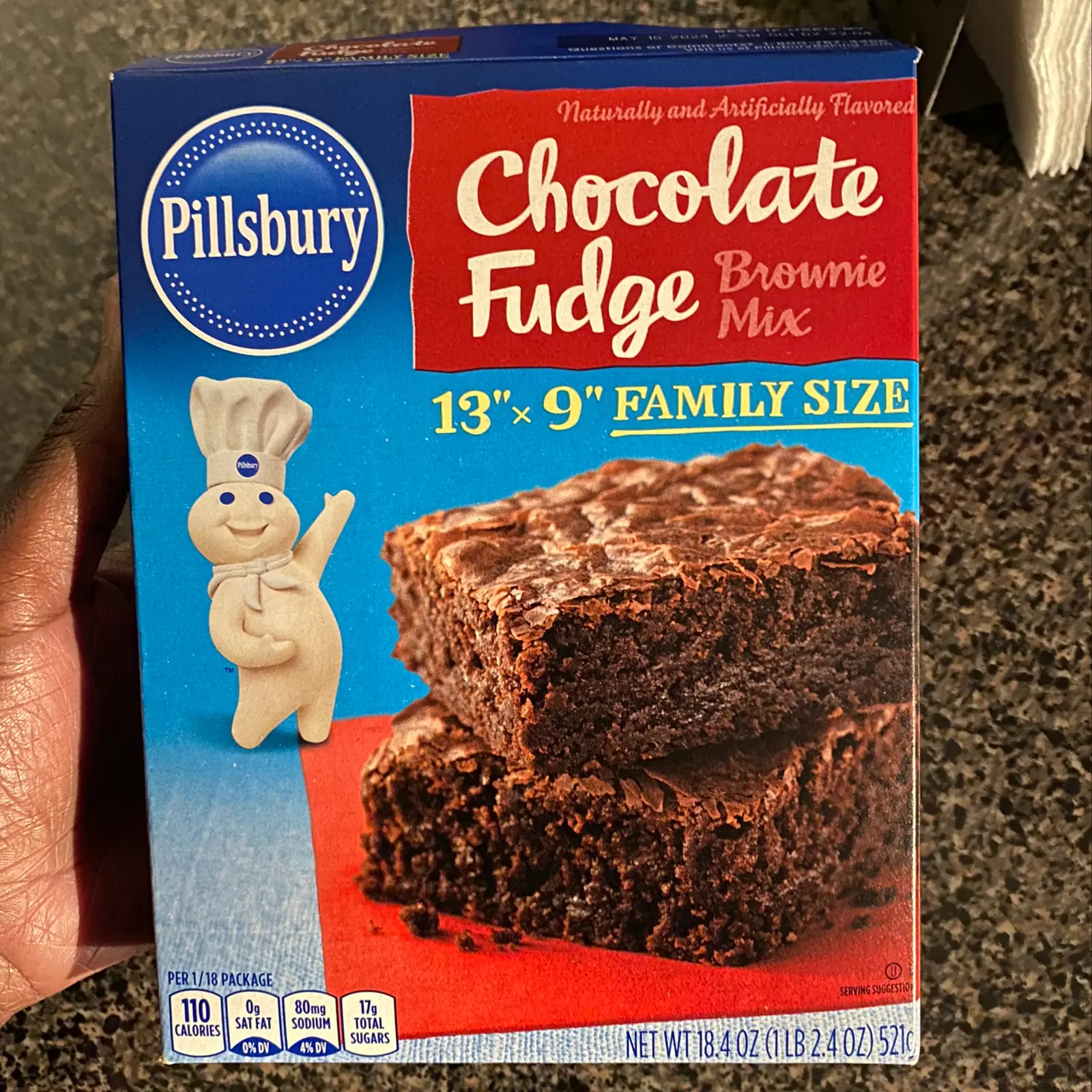 Pillsbury Brownie Mix, Chocolate Fudge, Family Size - 18.4 oz