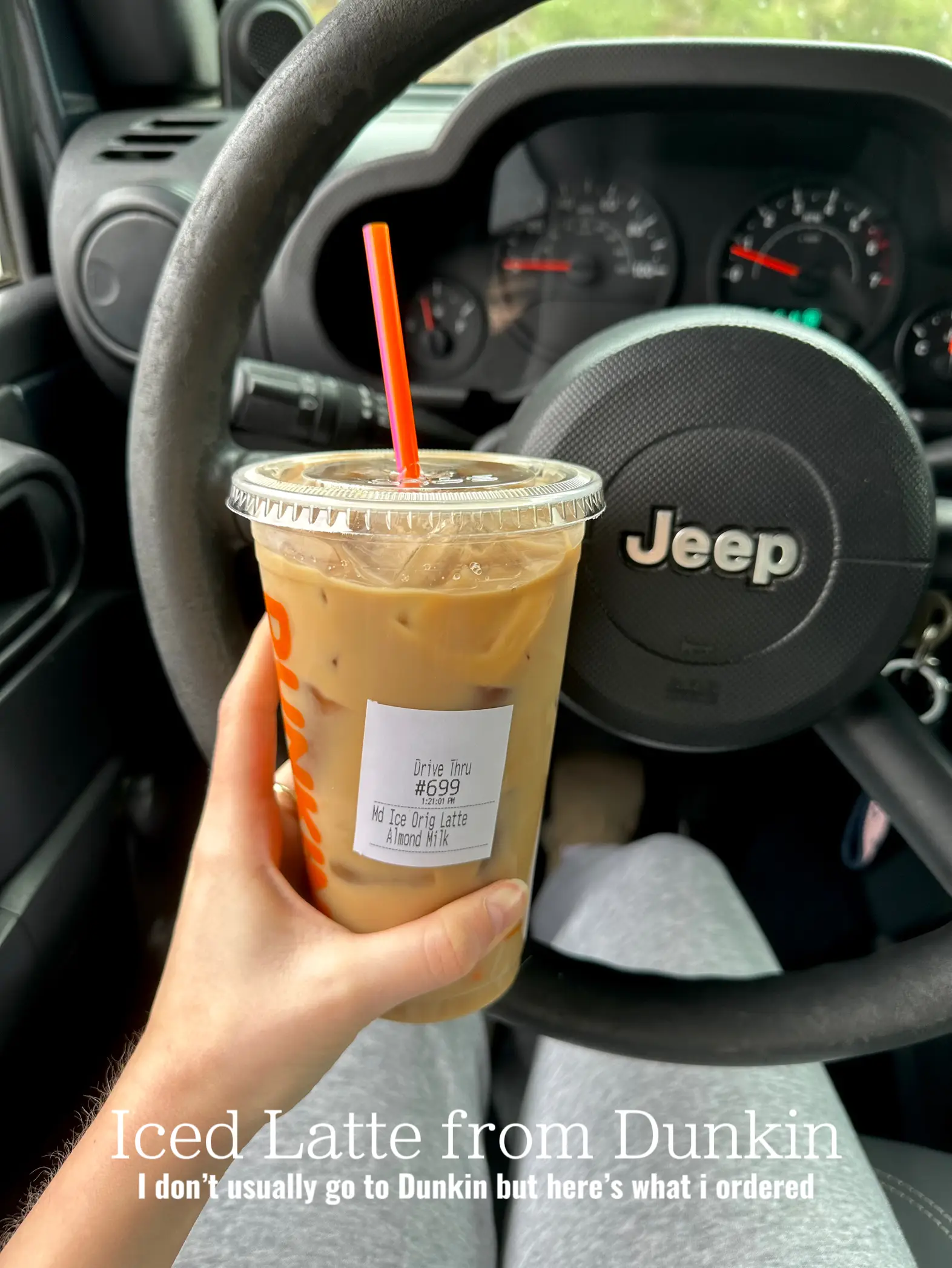 dunkin iced almond milk latte