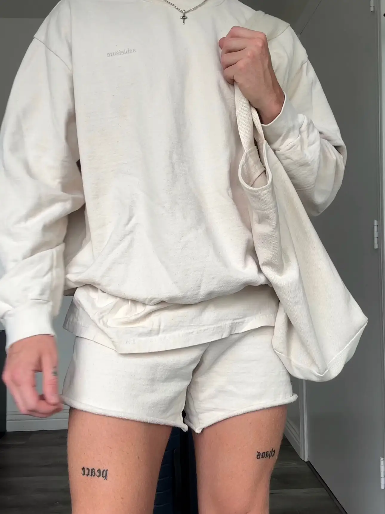 White sweatshirt cheap outfit men