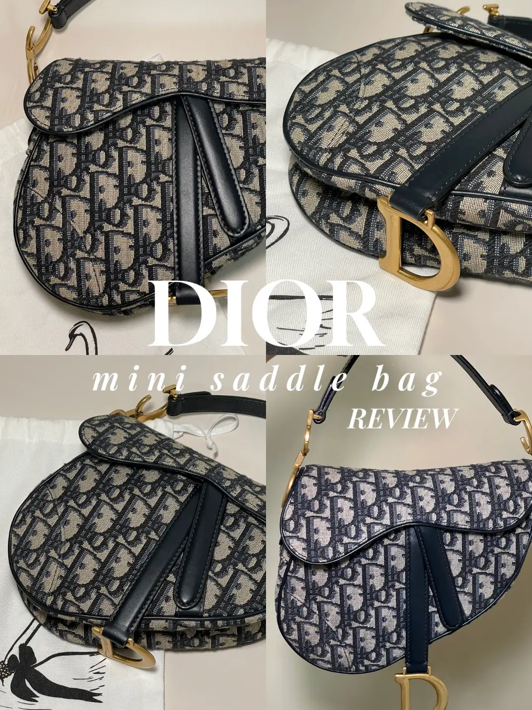 Dior Blue Monogram Jacquard Vintage Saddle Bag - Authentic Dior Bags
