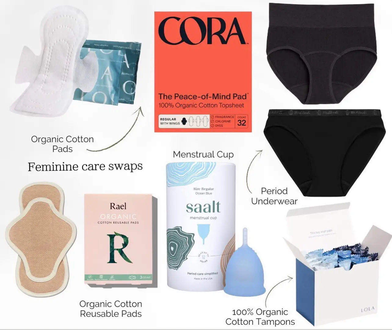Rael Organic Cotton Overnight Period Underwear - Unscented - S/M - 10ct