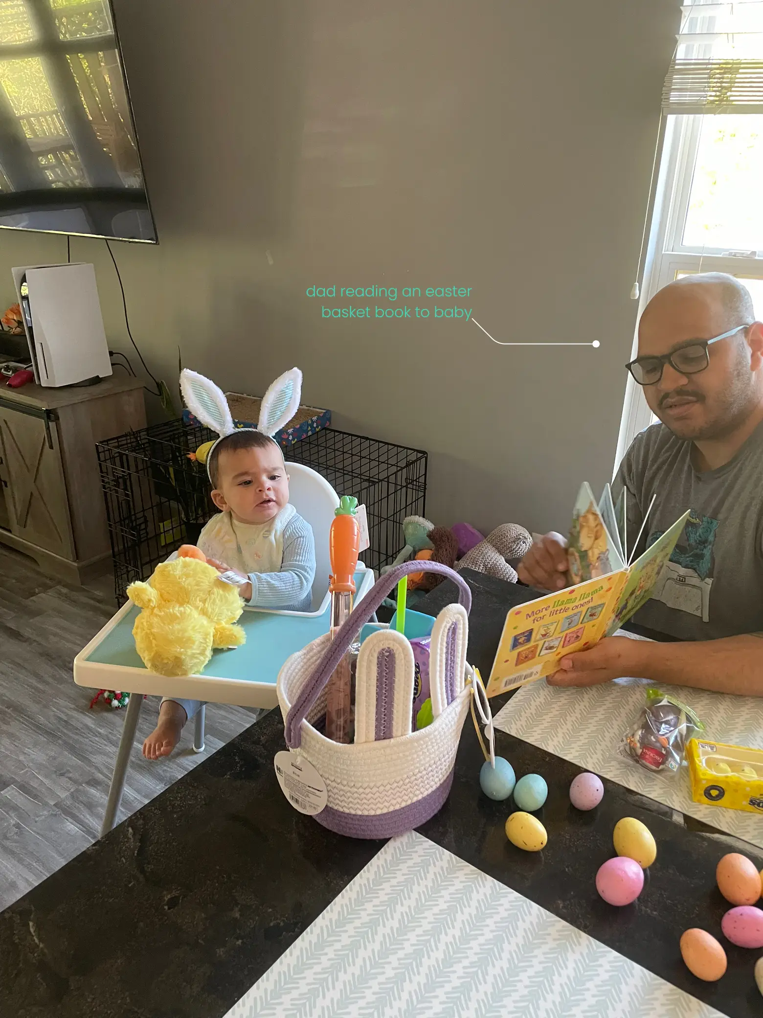 Man Sitting in The Easter Basket