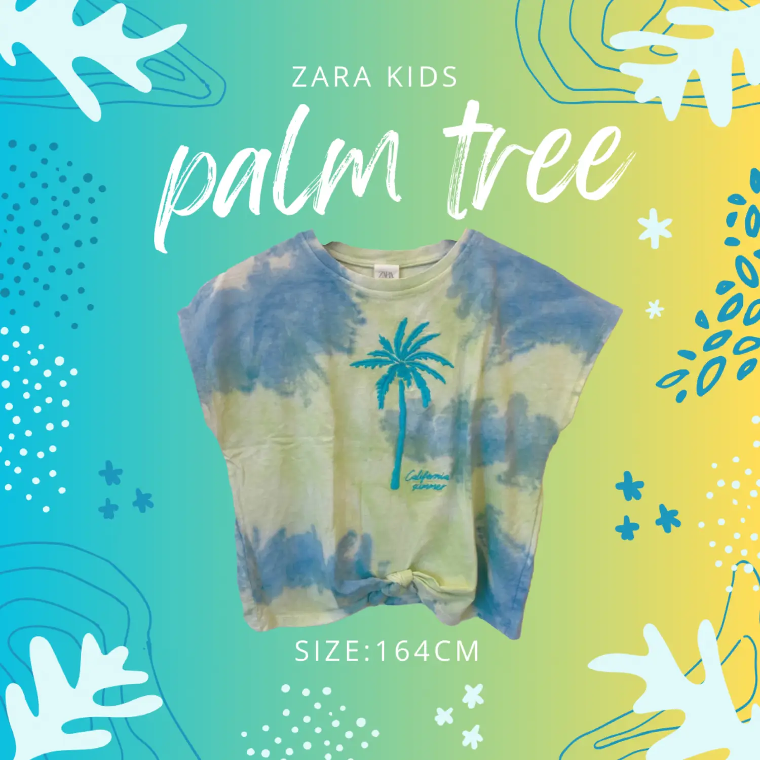 Used Clothing Shop    Palm Tree Embroidered 🌴 Summer Tie-Dye