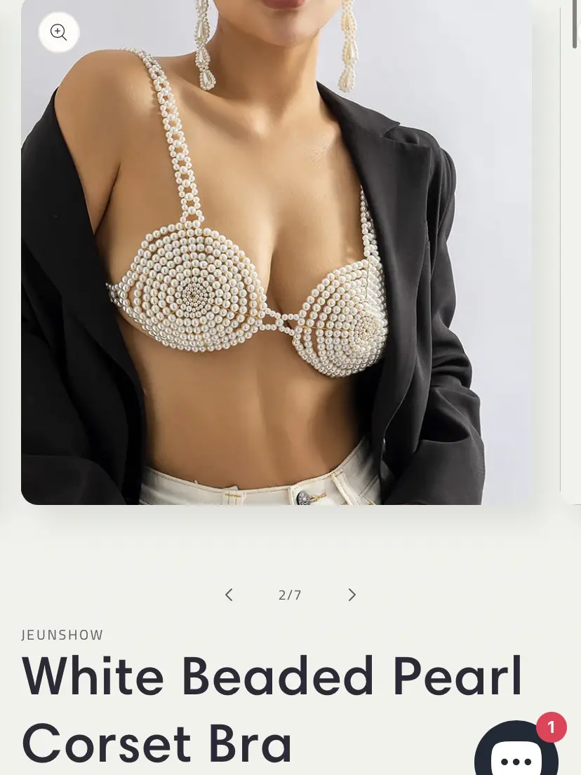 Be fashionable with White Beaded Pearl Corset Bra