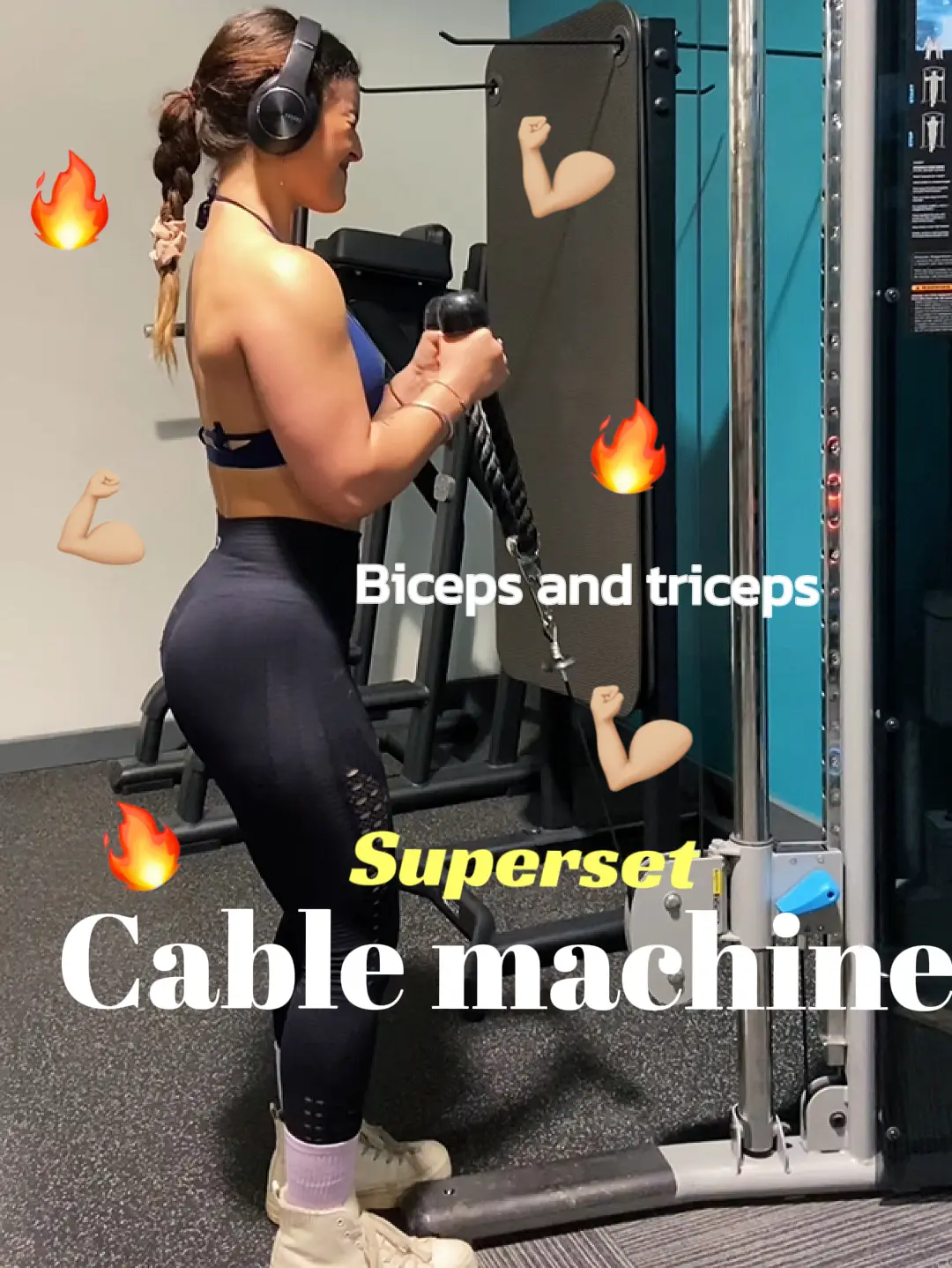 🤩BICEP and TRICEP superset with cable machine🤩, Video published by Molly  Jasmine