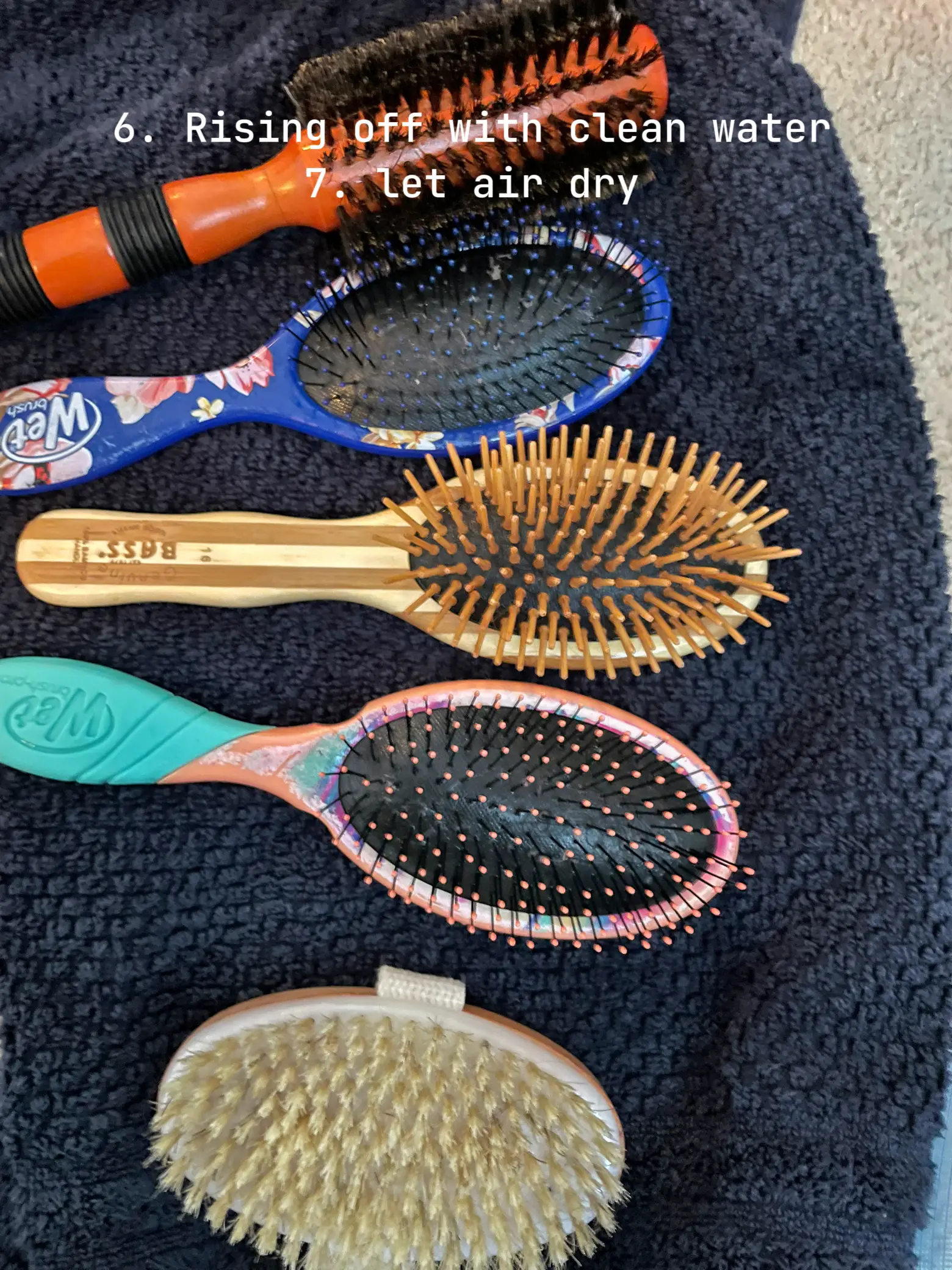 How I clean my hair brushes and dry brush, Gallery posted by Shay🤍